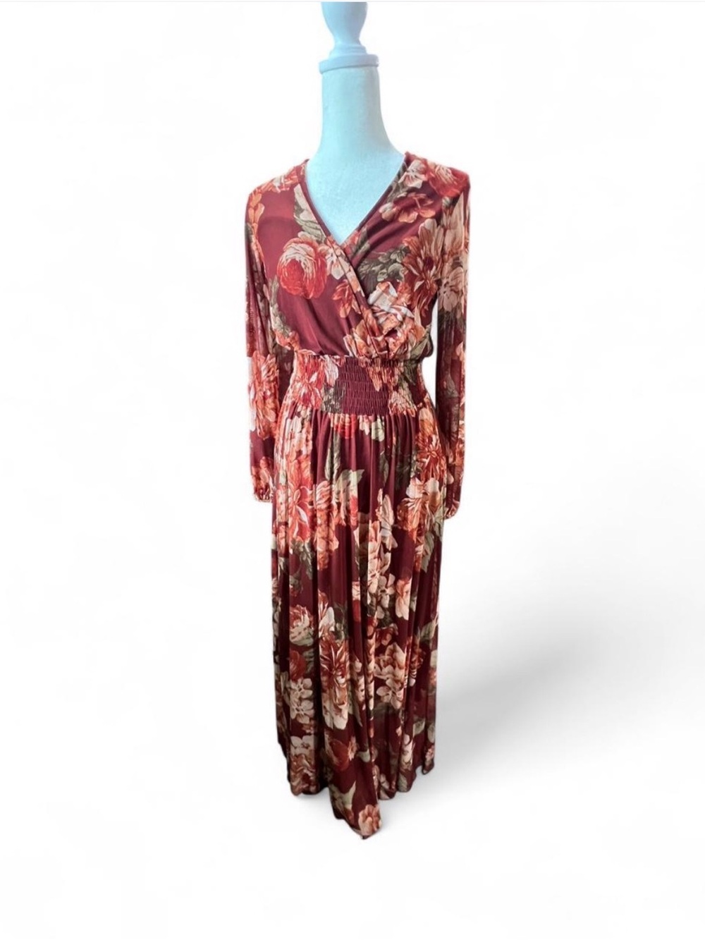 Floral Maxi Dress in Brown